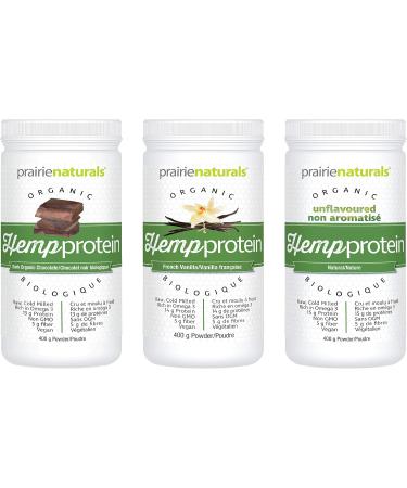 Prairie Naturals Organic Raw Hemp Protein - French Vanilla Flavour 400 gram - Buy Online on GoSupps.com
