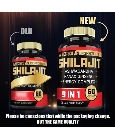 Shilajit Supplement with Ashwagandha Root Panax Ginseng L-Arginine Chaga & More - Shilajit Pure Himalayan Organic - Immune System Energy Production Stamina & Comfortable Mood - 60 Capsules 60 Count (Pack of 1) - Buy Online on GoSupps.com