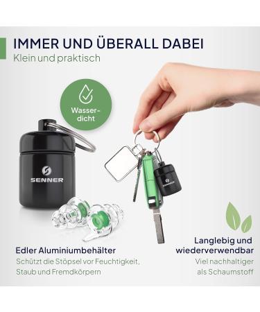 Senner Musicpro Hearing Protection Plugs for Festivals & Concerts | Eco-Friendly Earplugs in Green | Aluminum Case Included - Buy Online on GoSupps.com