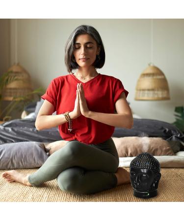 Buy Aromar Buddha Ceramic Diffuser - Elegant Black Essential Oil Diffuser for Home & Spa | International Shipping Available - Buy Online on GoSupps.com