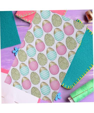 Lurrose 9 sheets Faux Pu Fabric Handmade Egg Making Themed Diy Jewelry Leather Artificial Printing - Buy Online on GoSupps.com