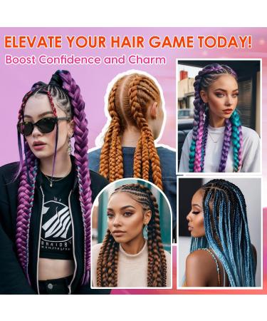 Silk-co 3 Pieces Braiding Hair Ombre Afro Twist Braid Hair Extensions Crochet Box Synthetic Jumbo Braids 24inch 300g-Medium Brown Twist Medium Brown - Buy Online on GoSupps.com