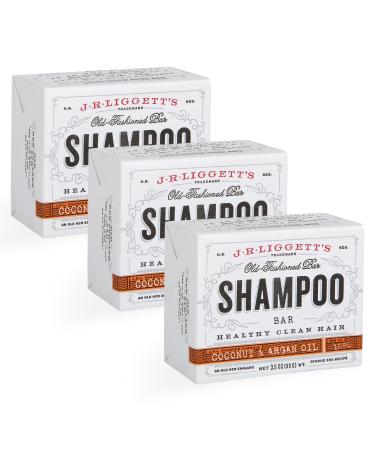 J R LIGGETT'S All-Natural Shampoo Bar  Virgin Coconut and Argan Oil - Strong and Healthy Hair-Nourish Follicles with Antioxidants and Vitamins-Detergent and Sulfate-Free  Set of Three  3.5 Ounce Bars Coconut/Argan - Buy Online on GoSupps.com