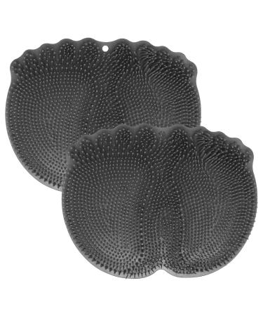 YuGtcen Foot Scrubbers for Use in Shower  2pcs Foot Massage Mat Cleaner for Shower Floor  Feet Scrubber with Non-Slip Suction Cups  Improve Foot Circulation & Relieve Tired  Without Bending (Grey) Grey 2.0