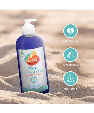 Sea Kind Glow Wash - Ocean Breeze Scent, 16 Fl Oz, All-Natural & Moisturizing Vegan Wash for Women, Men, and Kids - Buy Online on GoSupps.com