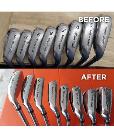 1set,Golf Club Polish - New and Improved Formula - Works on Irons, Drivers,  Putters, and More - Removes Scratches and Scuffs.