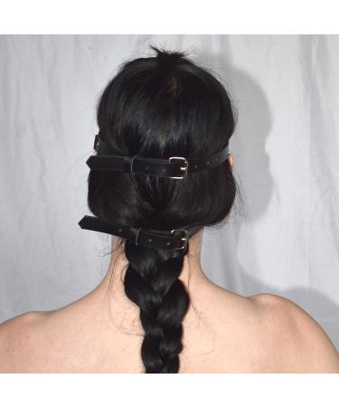 Honeylust Extravagant Synthetic Leather Eye Mask - Elegant Black Carnival Mask for Bondage Fetish & Halloween Parties - Festival Facial Jewelry - Buy Online on GoSupps.com