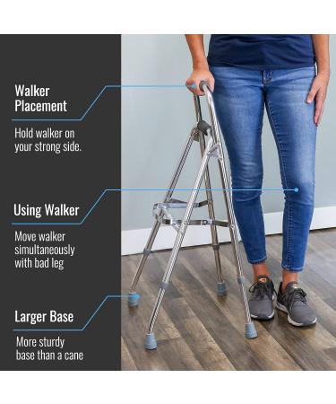 Durable Aluminum DMI Folding Hemi-Walker for Support - Silver, Adjustable Height 30'-35 - Buy Online on GoSupps.com
