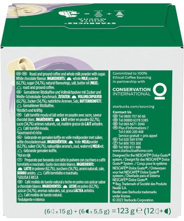 STARBUCKS White Mocha by Nescaf Dolce Gusto Coffee Capsules 6 x 12 (72 Capsules) - Buy Online on GoSupps.com