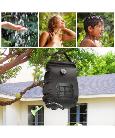 5 Gallon Solar Heating Portable Camping Shower Bag | Removable Hose & Shower Head | Outdoor Shower for Camping, Traveling, Hiking | Beach & Swimming | Black - Buy Online on GoSupps.com