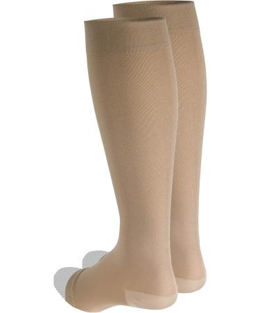 Truform Surgical Stockings | 18 mmHg Compression | Knee High | Open Toe | Beige | X-Large (Pack of 2) - International Shipping Available - Buy Online on GoSupps.com