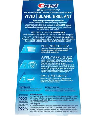 Crest 3D White Teeth Whitening Kit Whitestrips Classic Vivid 10 Treatments 20 Individual Strips - Buy Online on GoSupps.com