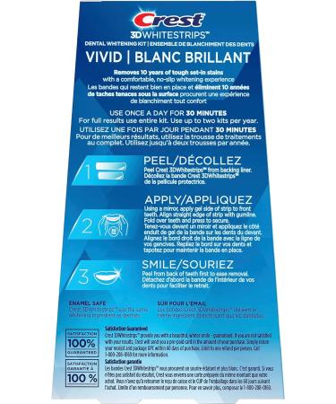 Crest 3DWhitestrips Classic Vivid At-home Teeth Whitening Kit 10 Treatments 6 Levels Whiter Pack of 2 20 Treatments - Buy Online on GoSupps.com