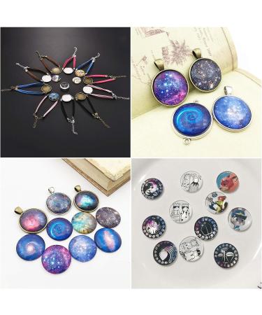 200PCS 25mm Round Glass Cabochons - Transparent Dome Flat Back Tiles for DIY Craft Jewelry Making - Buy Online on GoSupps.com