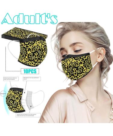 Goddess Accent 50 Pack Disposable Face_Mask Cute Floral Tie Dye Printed Protection for Adults Women - Buy Online on GoSupps.com