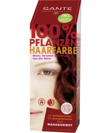SANTE natural cosmetics plant hair color powder mahogany red henna powder 100 g mahogany red 100 g (1 pack)