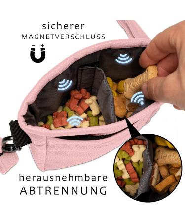 Buy Ostfriesenpfoten Frieda Treats for Dogs - High-Quality Synthetic Leather - Altrosa Size L - Easy Open Magnet Lock Futter Bag - Perfect Gassitasche for Outdoor Walks - Buy Online on GoSupps.com