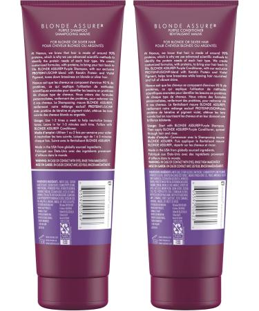 Nexxus Blonde Assure Purple Shampoo & Conditioner for Silver Bleached Platinum and Blonde Hair 250 ml (2) - Buy Online on GoSupps.com