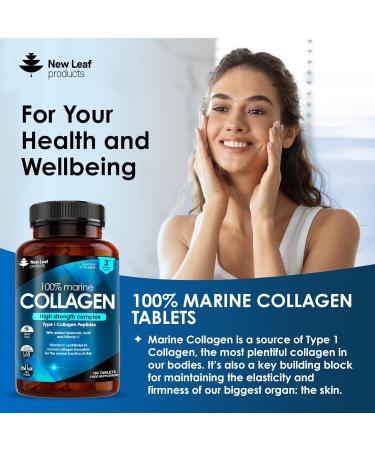High Strength Pure Marine Collagen 1500mg - 180 Tablets with Hyaluronic Acid & Vitamin C | Hydrolysed Collagen Peptides | for Women and Men - Buy Online on GoSupps.com