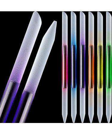 6-Piece Glass Cuticle Pusher & Nail File Set - Yellow, Orange, Blue, Green, Pink, Purple - Buy Online on GoSupps.com