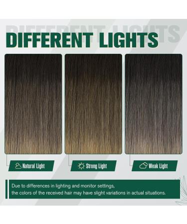 Runatur Real Hair Balayage Treats Extensions - 35cm Brown Blonde Ombre 70g for Seamless Sewing - Buy Online on GoSupps.com