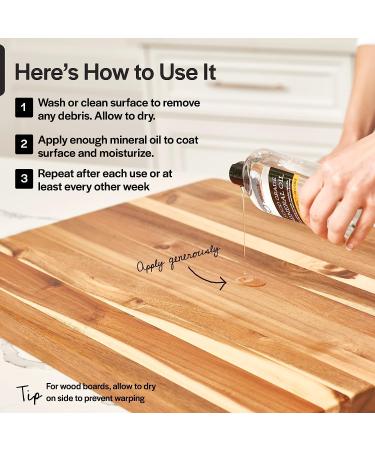 Thirteen Chefs Cutting Board Oil - Food Grade Mineral Oil for Cutting Boards & Countertops - 8 Fl Oz - Made in USA - Buy Online on GoSupps.com
