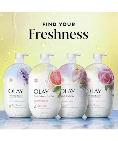Olay Body Wash for Women Fresh Radiance 24/7 Skin-Loving Freshness Visibly Radiant Plant Based Cleansers Vitamin B3 & Antioxidant Blend For All Skin Types Watermelon & Agave Scent 35 fl oz - Buy Online on GoSupps.com