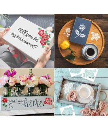 4inch Reusable Rose Stencils - Floral Painting Templates for Wood, Canvas & Paper - Buy Online on GoSupps.com