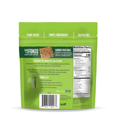 Flackers Organic Flax & Fonio Ancient Grain Crackers - Garden Vegetable - 4.5 Oz. - Buy Online on GoSupps.com