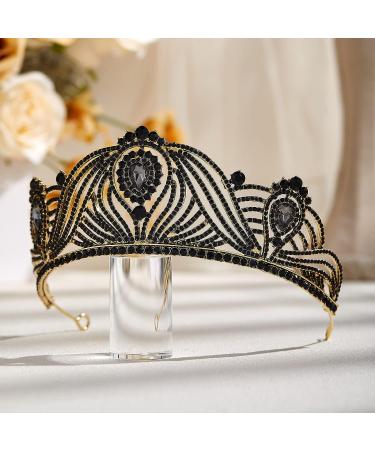 Black Baroque Queen Crown for Women - Wedding Tiara for Bride Headpieces - AW BRIDAL - Buy Online on GoSupps.com