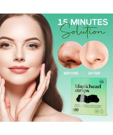 LivaClean Charcoal Blackhead Remover - Pore Strips for Face & Nose - 100 Strips - Buy Online on GoSupps.com