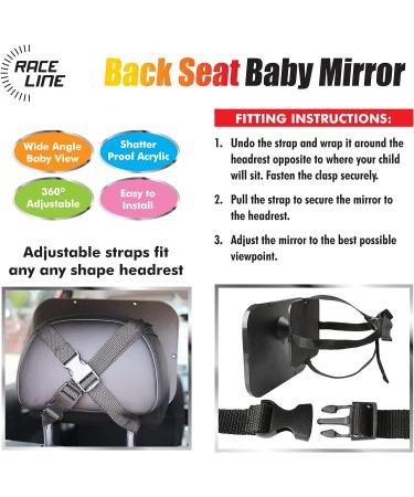 Almineez Large Shatterproof Baby Mirror - Wide Rear View & Fully Adjustable Tilt - Anti-Wobble Straps for Car Back Seat Safety - Buy Online on GoSupps.com