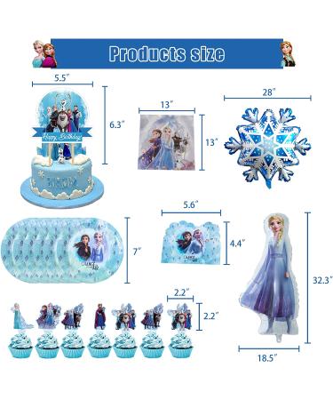 Frozen Birthday Party Supplies- 143 PCS Happy Birthday Banner, Cake Topper, Balloon & More | Complete Frozen Birthday Pack for Kids - Buy Online on GoSupps.com