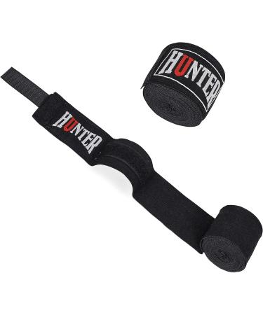HUNTER Professional Boxing Hand Wraps - 180 inch Wrist Wraps for Men & Women - Ideal for Kickboxing, Muay Thai, MMA - Black 4.5 Meter - Buy Online on GoSupps.com