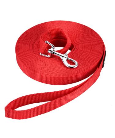 Happy Hachi tow lines for dogs 3m /5m /10m /15m /20m /33m nylon dog leash with robust & weatherproof training leash with D-carabiner and grip cushion for large to small dogs (3m red) 3M red - Buy Online on GoSupps.com