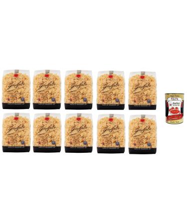 Italian Gourmet E.R. Mafalda corta N. 79 Pack of 10 Neapolitan durum wheat semolina with 500g of IGP pasta + 400g Italian Gourmet polpa