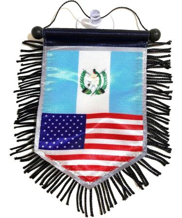 Guatemala American mini banner sports flag for car and home decoration door window wall small flag hanging decor accessories sticks to glass quick easy (Guatemala USA 01) - Buy Online on GoSupps.com