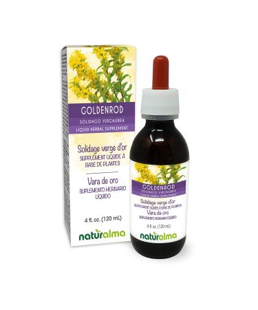 Goldenrod (Solidago virgaurea) herb with Flowers Alcohol-Free Tincture Naturalma | 4 fl oz Liquid Extract in Drops | Herbal Supplement | Vegan | Product of Italy Alcohol-free 4 Fl Oz