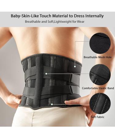 Back Brace for Lower Back Pain Relief - Sciatica Herniated Disc Support | Breathable Lumbar Support for Men & Women - Large Black - Buy Online on GoSupps.com