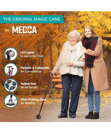 MEDca Folding Cane with Led Light for Men and Women - 37 Inches - Buy Online on GoSupps.com