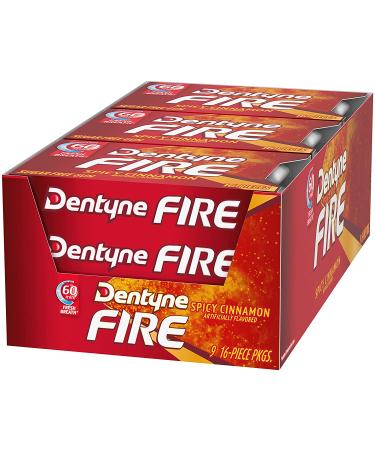 Dentyne Fire Spicy Cinnamon Sugar Free Gum - Pack of 9 (144 Pieces) - Buy Online on GoSupps.com