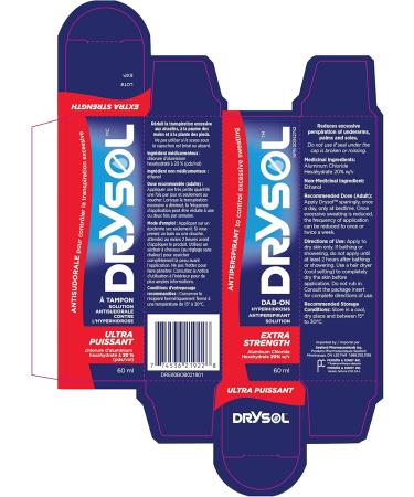 Drysol 20% Extra Strength 60 ml - Clinical Strength Antiperspirant for Men and Women Deodorant for Men and Women most Effective Deodorant Antiperspirant Solution Extra Strength dab-on 60 ml - Buy Online on GoSupps.com