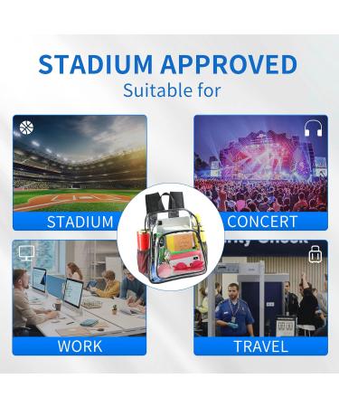 Mildbeer Clear Stadium Backpack with Bottle Holder - 12x12x6 PVC Plastic See Thru Bag for Work, Concerts, and Festivals - Black - Buy Online on GoSupps.com