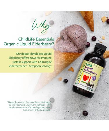 CHILDLIFE Essentials Organic Elderberry Syrup for Kids - Liquid Elderberry for Toddlers Elderberry Extract Drops Tincture for Babies Toddlers Children - 4 Fl Oz - Buy Online on GoSupps.com