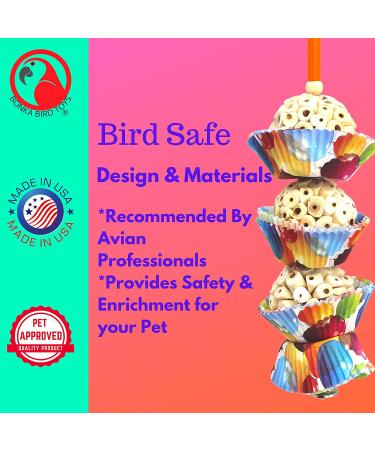 Bonka Bird Toys Colorful Shreddable Cake for Parrots, Cockatiels, African Greys and More - Buy Online on GoSupps.com