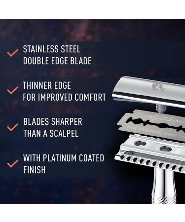 King C. Gillette Double Edge Safety Razor Blades - 10 Count Stainless Steel Platinum Coated - Buy Online on GoSupps.com