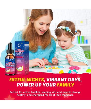 (2 Bottles) Magnesium Glycinate Liquid for Kids with L-Theanine Omega-3 Vitamin D3 K2 Zinc Kids Magnesium Liquid Drops for Sleep & Calm Brain Bone Sugar Free Raspberry Flavor - Buy Online on GoSupps.com