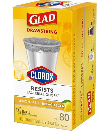 Glad Lemon Fresh Bleach Scent Small Kitchen Trash Bags - 4 Gallon, 80 Count - Buy Online on GoSupps.com