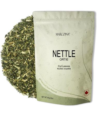 Marcoina Nettle Leaves Herbal Tea - Caffeine-Free Cut Leaf 56g(2oz) Origin from Bulgaria Premium Quality in Resealable Bag NETTLE Leaves Cut 56-g. / 2-oz.