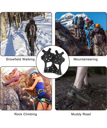 Rhino Valley Ice Cleats Spikes Crampons - Stainless Steel Ice Grips for Men & Women - Anti Slip Traction Cleats for Hiking & Outdoor Activities - Buy Online on GoSupps.com